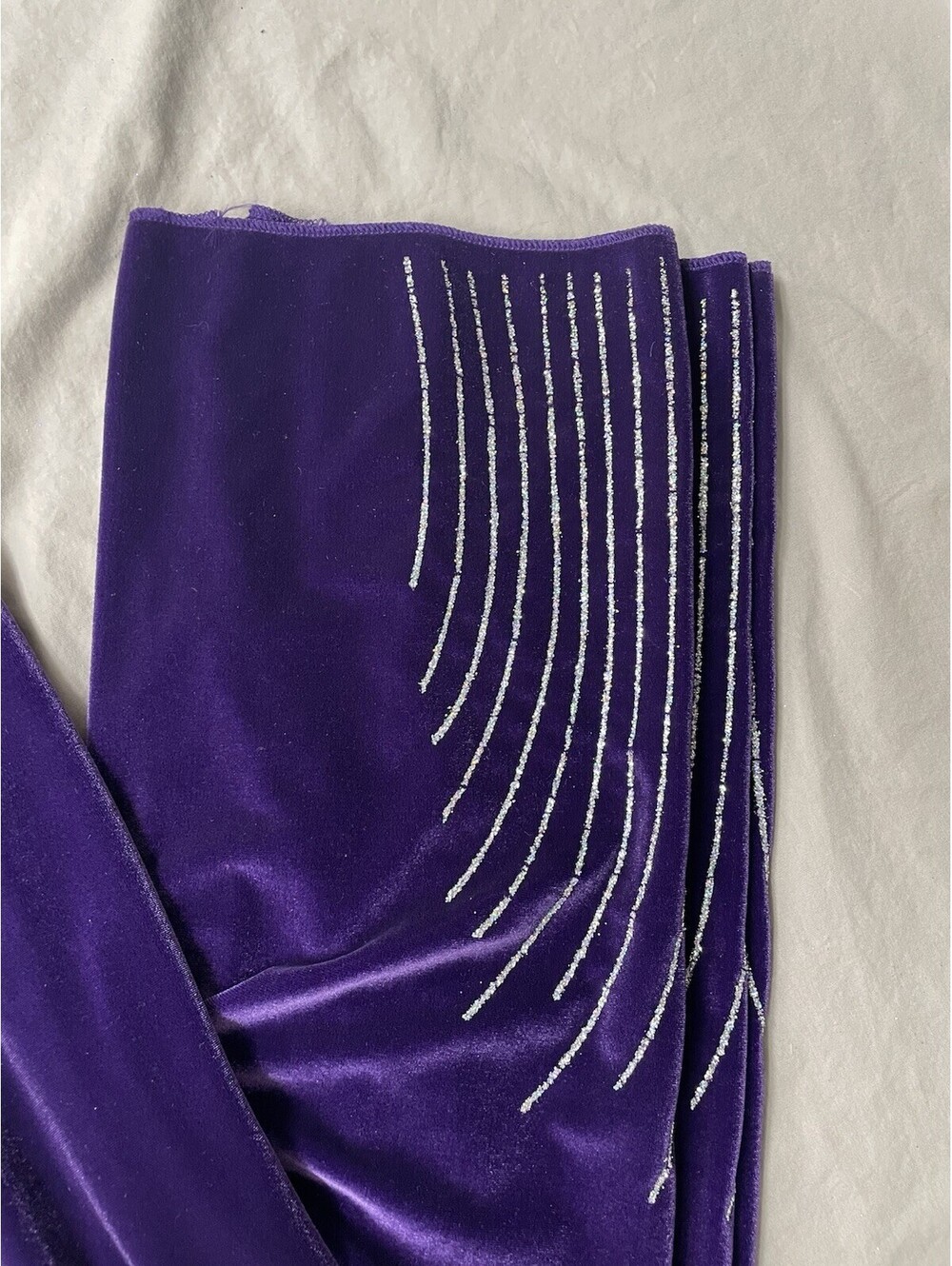 NEW Body Wrappers Footless Dance Pant Purple Glitter Size Medium - Picture 3 of 10
